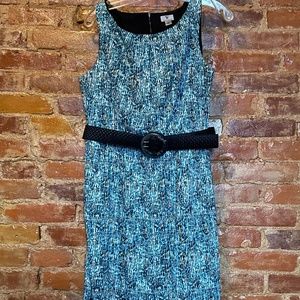 Brightly Colored Midi Belted Waist Tank Top Dress